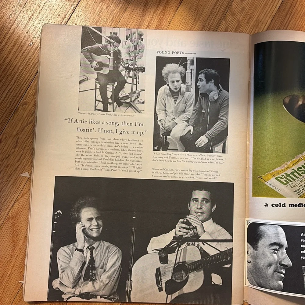 Vintage Look Magazine November 29 1966 Simon & Garfunkel JFK Stamps